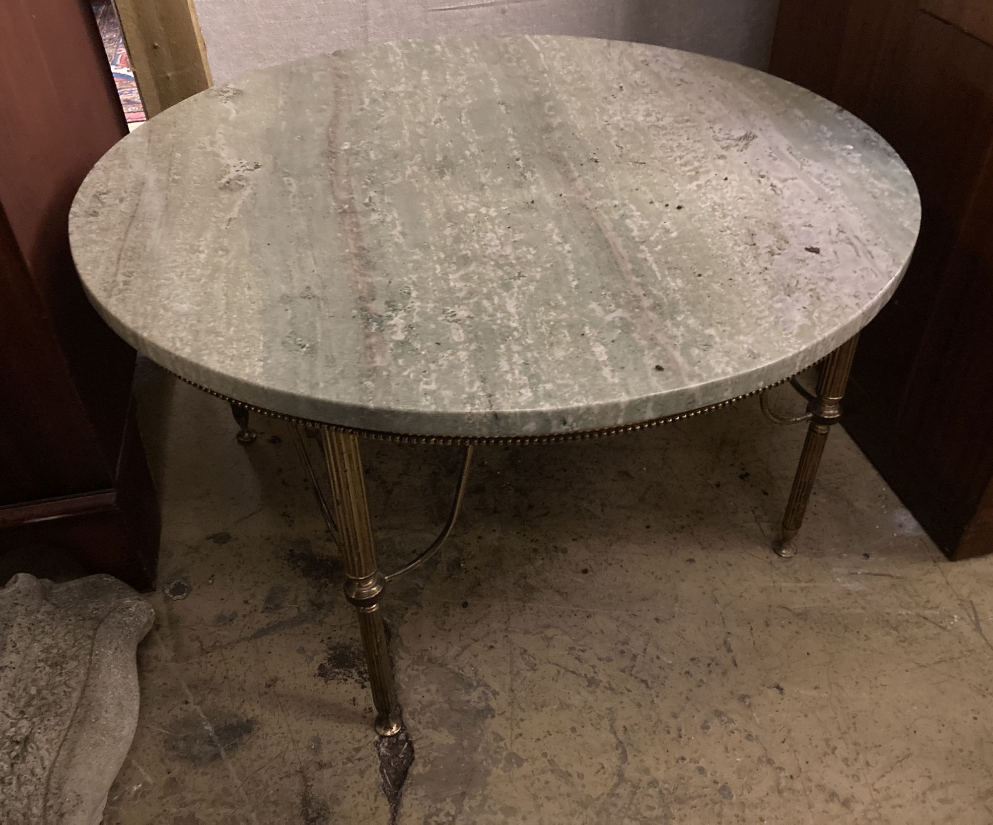 A circular marble topped occasional table, diameter 72cm height 40cm